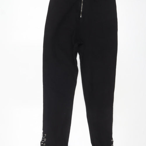 Zara Women Black Flared Jeans Size 8 High Waist Slim Fit Denim