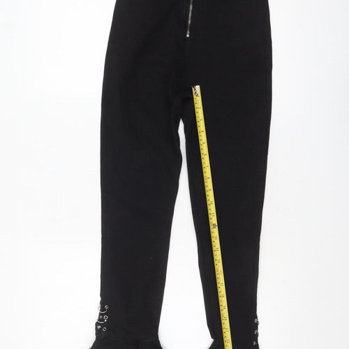 Zara Women Black Flared Jeans Size 8 High Waist Slim Fit Denim