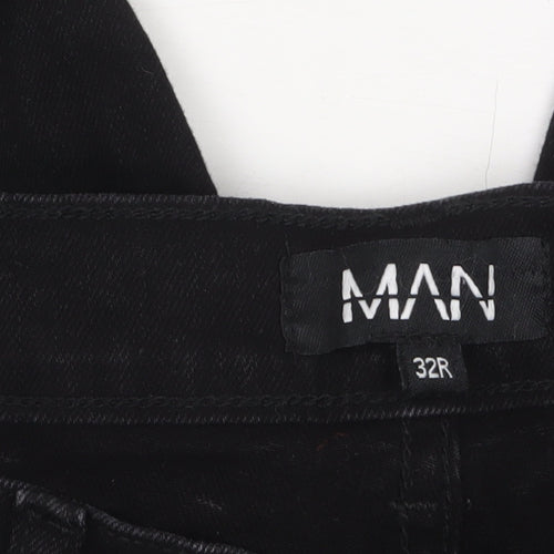 BoohooMAN Men's Black Distressed Skinny Jeans Size 32R
