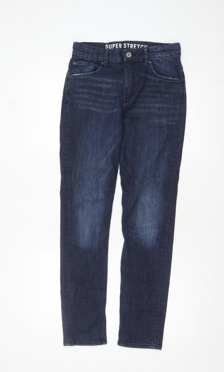 H&M Boys Blue Skinny Fit Super Stretch Jeans Size 164 Denim Casual