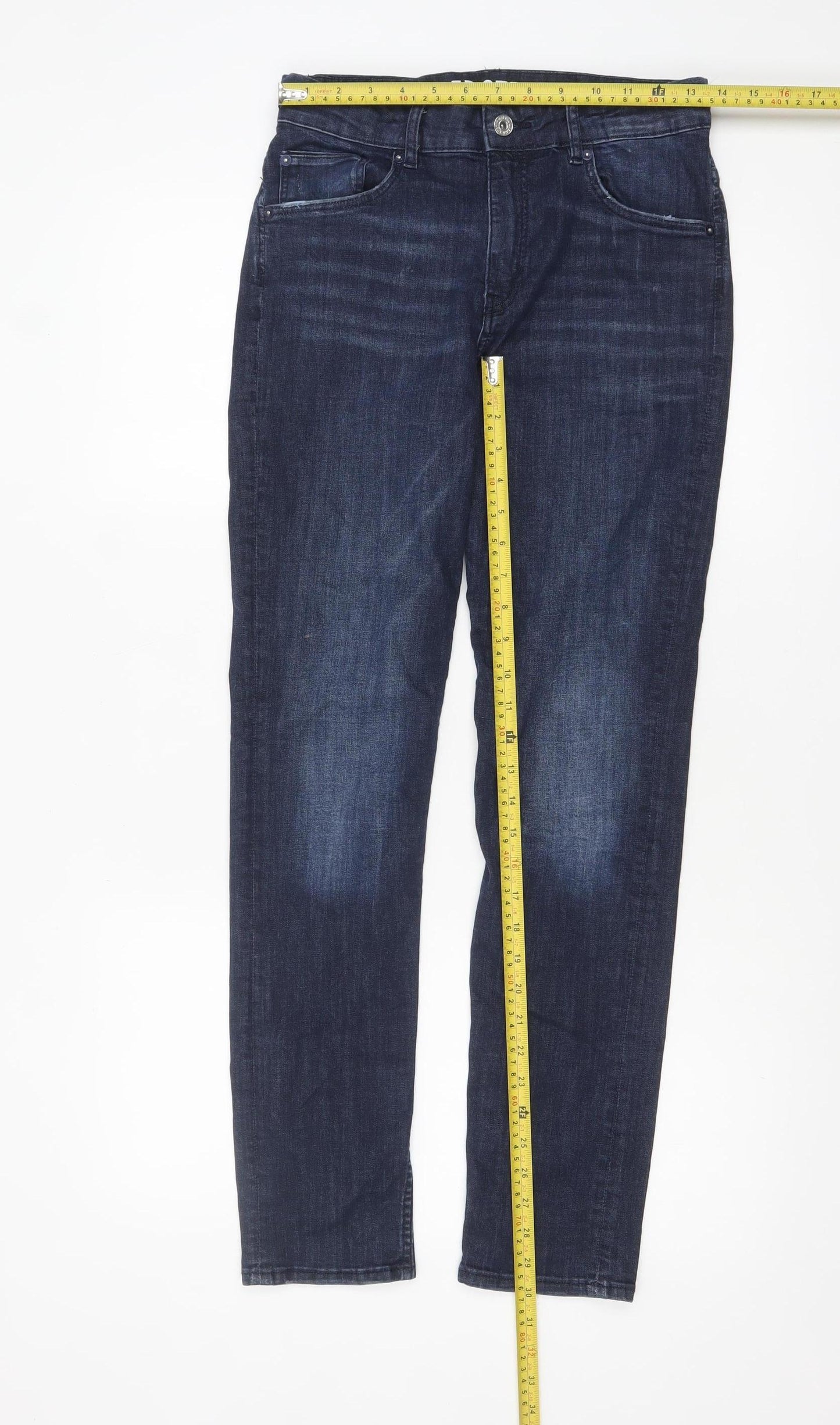 H&M Boys Blue Skinny Fit Super Stretch Jeans Size 164 Denim Casual