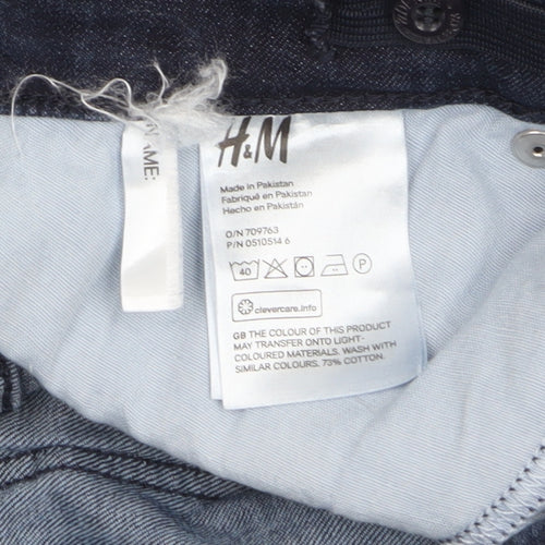 H&M Boys Blue Skinny Fit Super Stretch Jeans Size 164 Denim Casual