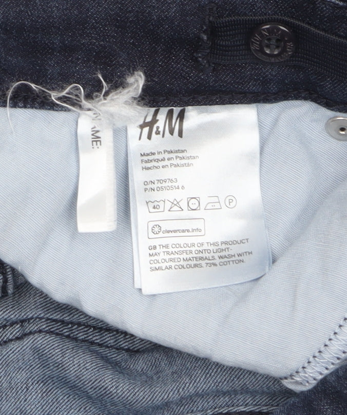 H&M Boys Blue Skinny Fit Super Stretch Jeans Size 164 Denim Casual