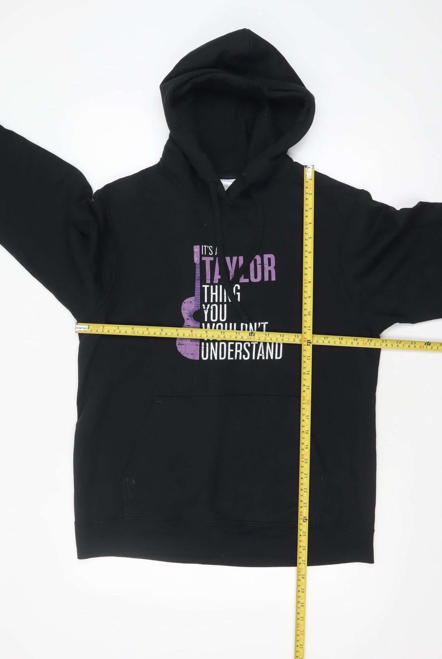 Port & Company Men’s Black Graphic Pullover Hoodie Size M Music Print