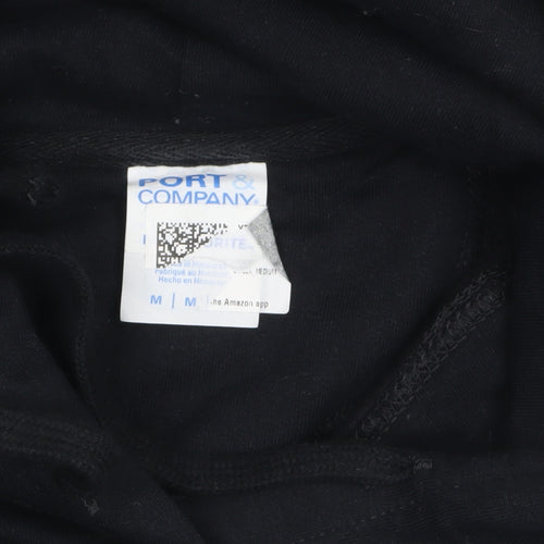 Port & Company Men’s Black Graphic Pullover Hoodie Size M Music Print