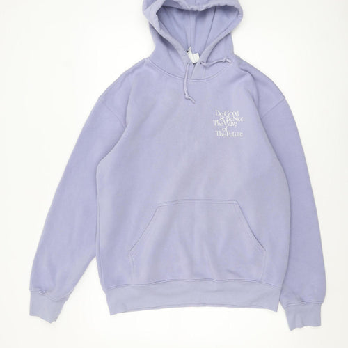 H&M Men's Purple Relaxed Fit Pullover Hoodie Size S