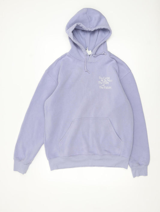 H&M Men's Purple Relaxed Fit Pullover Hoodie Size S