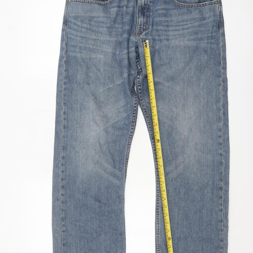 Lee Dungarees Men's Blue 36x32 Straight Leg Denim Jeans