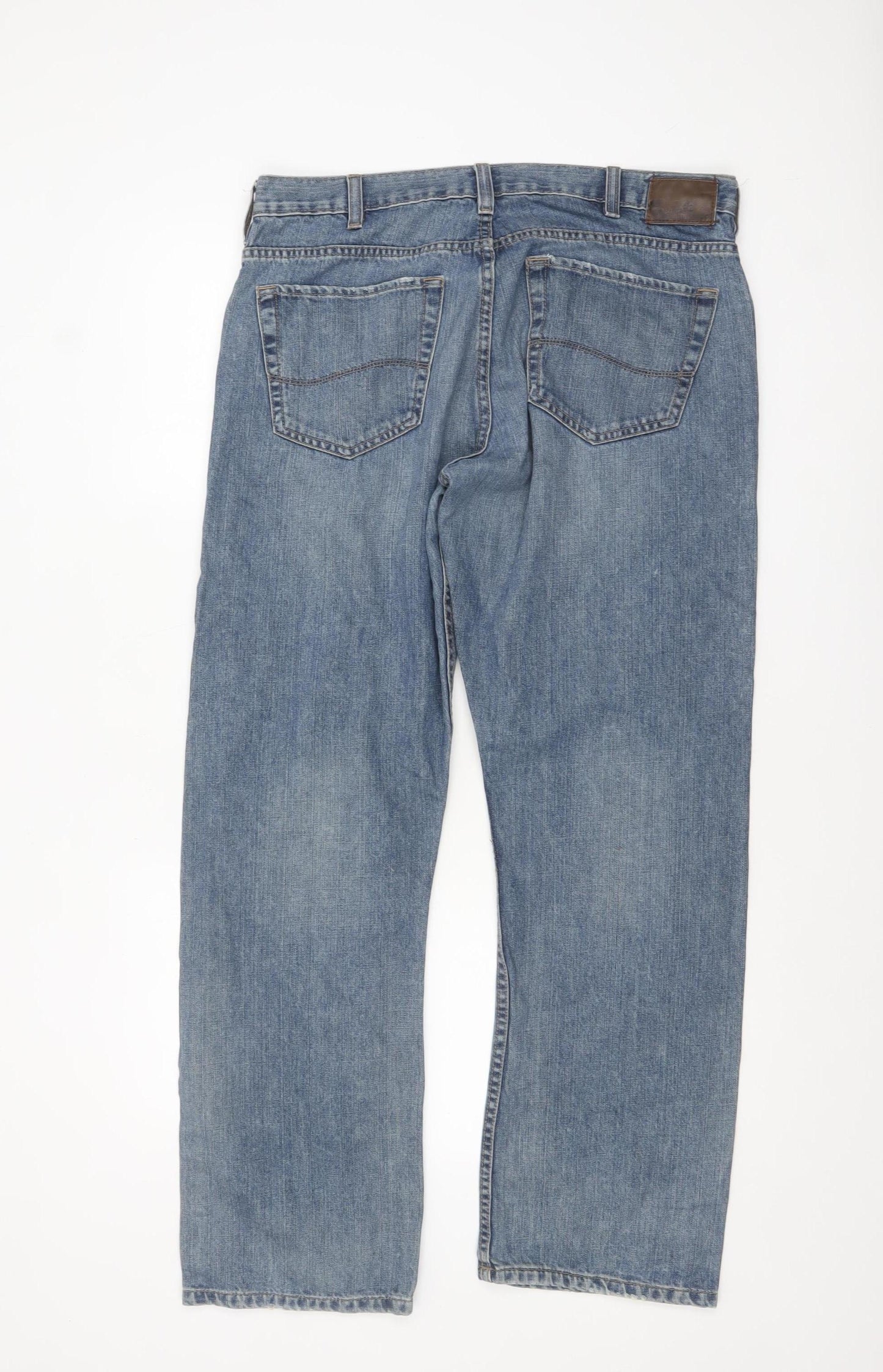 Lee Dungarees Men's Blue 36x32 Straight Leg Denim Jeans