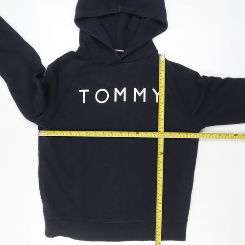 Tommy Hilfiger Women’s Navy Pullover Hoodie Small Classic Logo Cotton Blend