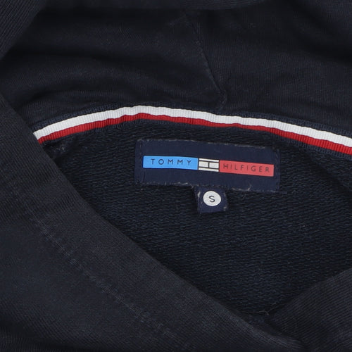 Tommy Hilfiger Women’s Navy Pullover Hoodie Small Classic Logo Cotton Blend