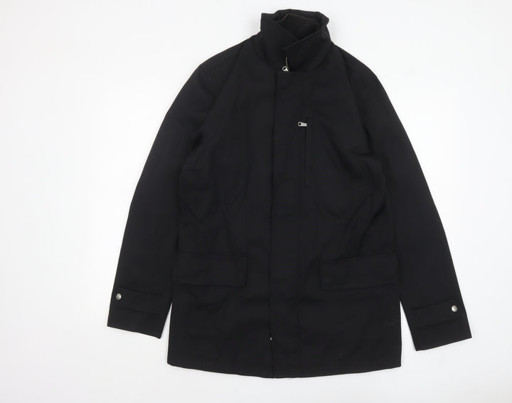 Banana Republic Men's Black Small Mid-Length Nylon Coat