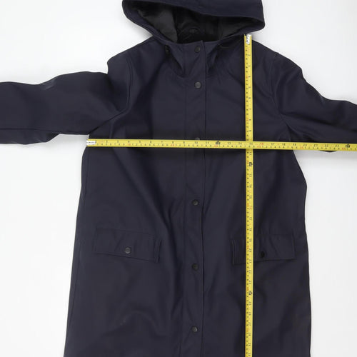 Vero Moda Womens Blue Waterproof Hooded Rain Coat Size M