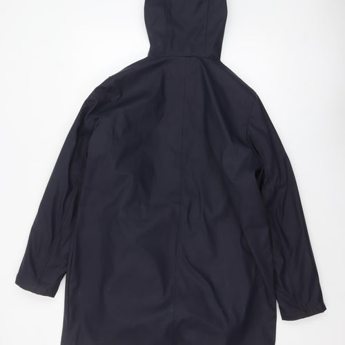 Vero Moda Womens Blue Waterproof Hooded Rain Coat Size M