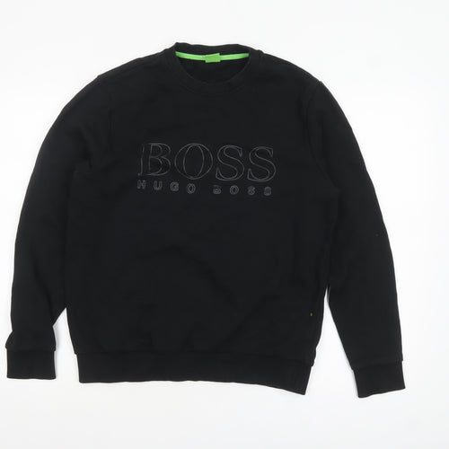 Hugo Boss Men's Black Regular Fit Cotton Sweatshirt S