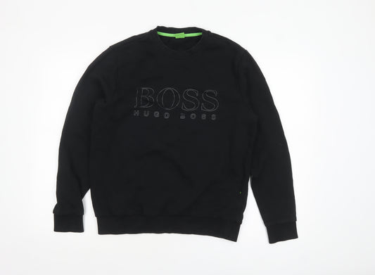 Hugo Boss Men's Black Regular Fit Cotton Sweatshirt S