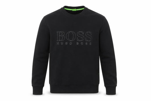 Front view of Hugo Boss Men's Black Regular Fit Cotton Sweatshirt S