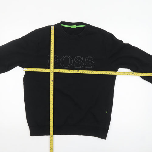 Hugo Boss Men's Black Regular Fit Cotton Sweatshirt S