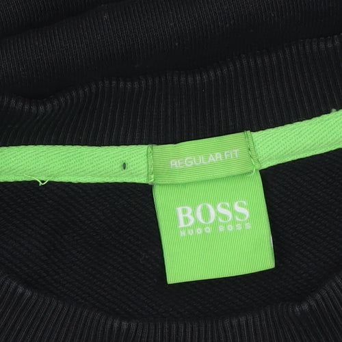 Hugo Boss Men's Black Regular Fit Cotton Sweatshirt S