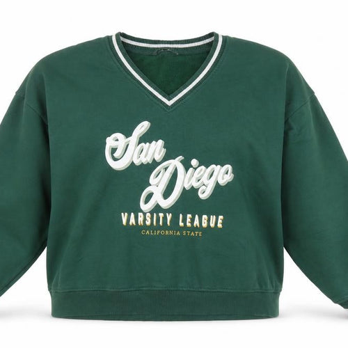 George Women Green San Diego Varsity League Pullover Sweatshirt L 16-18