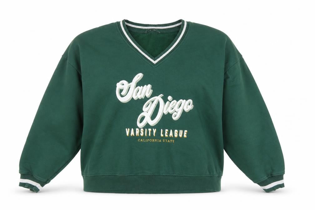 George Women Green San Diego Varsity League Pullover Sweatshirt L 16-18