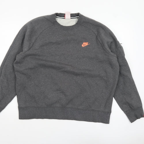 Nike Men's Grey XL Crew Neck Pullover Fleece Sweatshirt