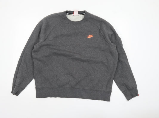 Nike Men's Grey XL Crew Neck Pullover Fleece Sweatshirt