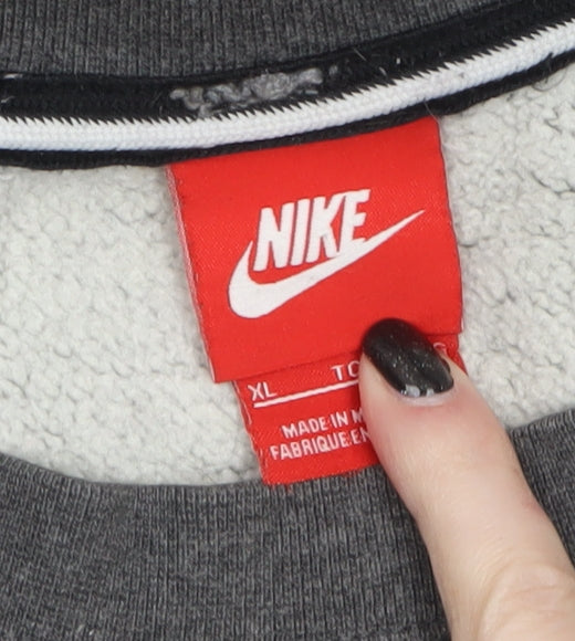 Nike Men's Grey XL Crew Neck Pullover Fleece Sweatshirt