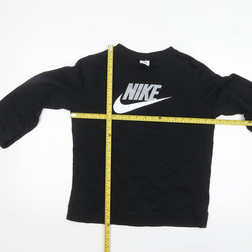 Nike Boys Black XL Pullover Fleece Sweatshirt with Logo Print