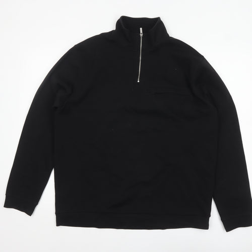 T&W by Taylor & Wright Men's Black XL 1/2 Zip High Neck Sweatshirt