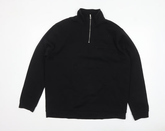 T&W by Taylor & Wright Men's Black XL 1/2 Zip High Neck Sweatshirt