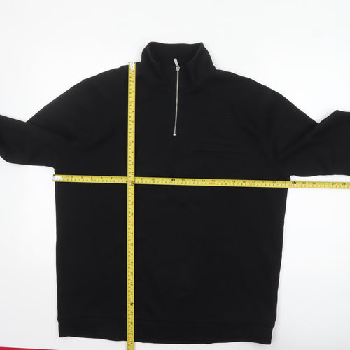 T&W by Taylor & Wright Men's Black XL 1/2 Zip High Neck Sweatshirt