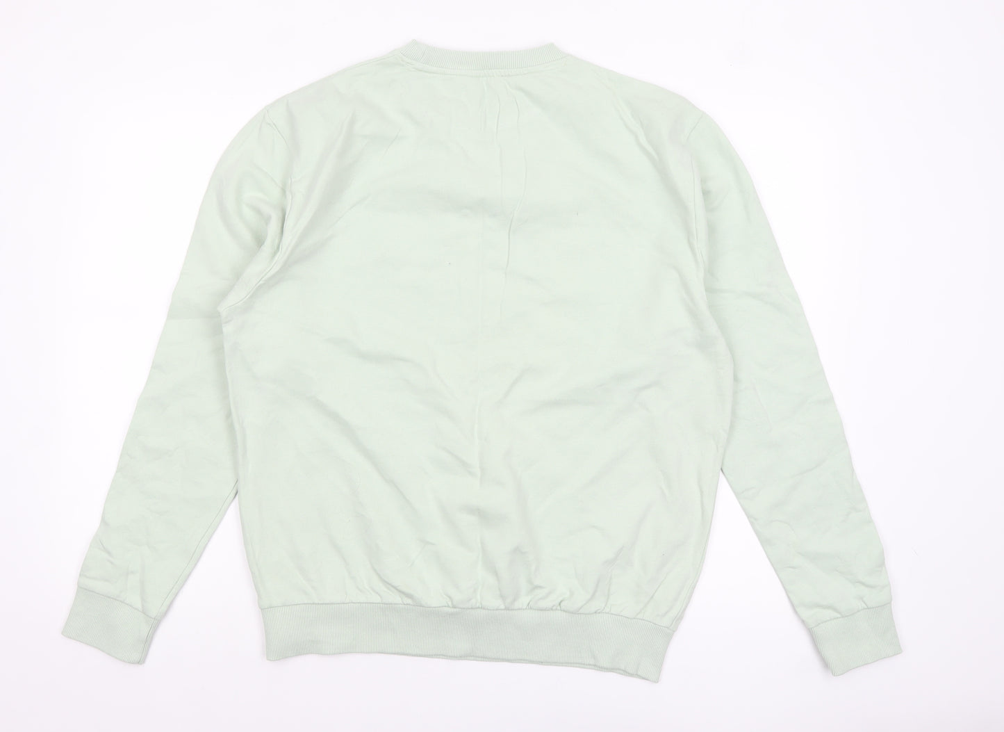 Disney Women Green Mickey Mouse Crew Neck Sweatshirt Size 12 L