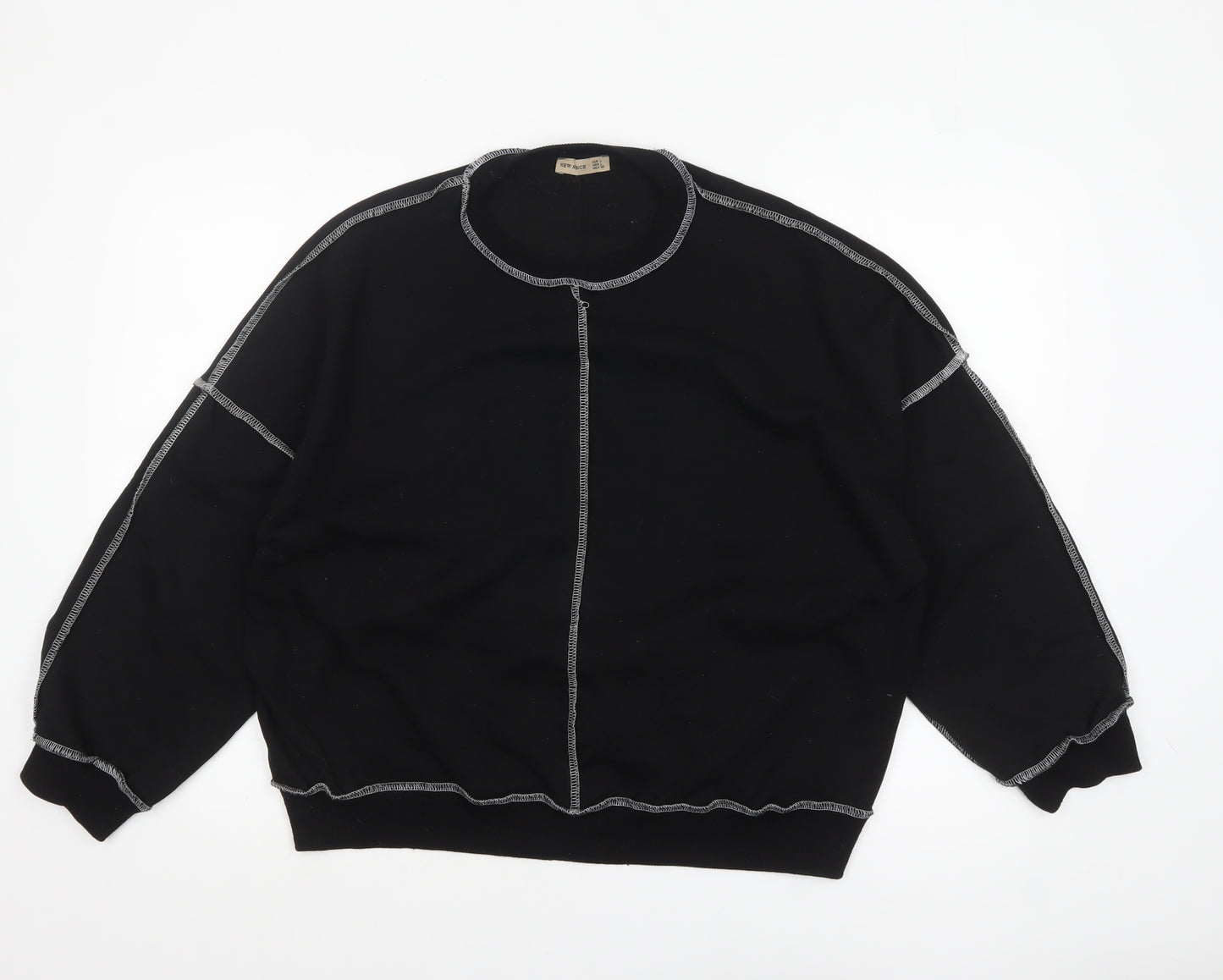 New Noce Women's Black Crew Neck Pullover Sweatshirt Size L