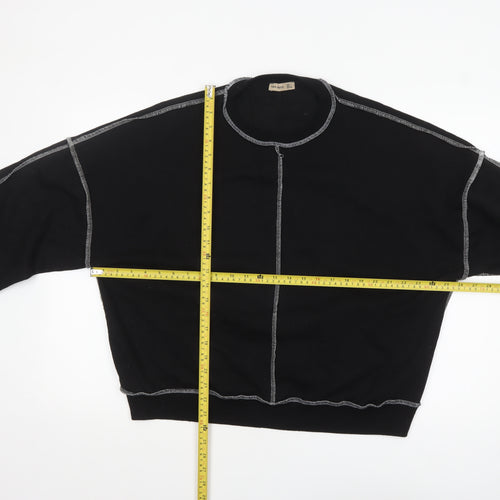 New Noce Women's Black Crew Neck Pullover Sweatshirt Size L