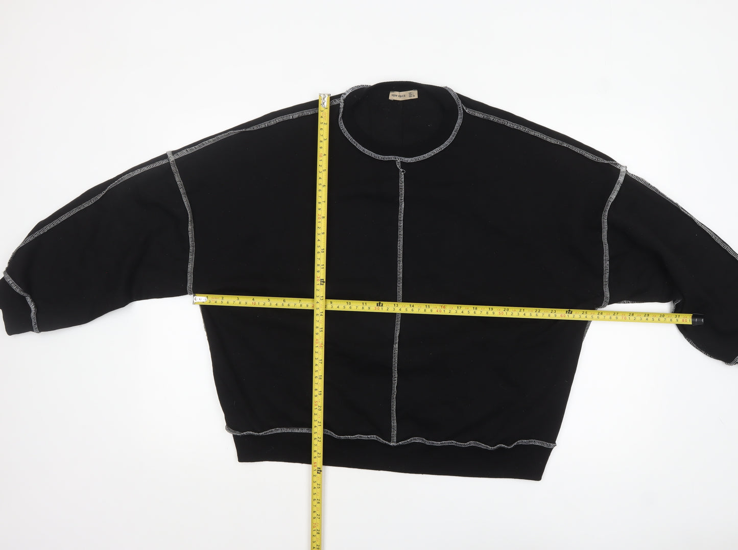 New Noce Women's Black Crew Neck Pullover Sweatshirt Size L