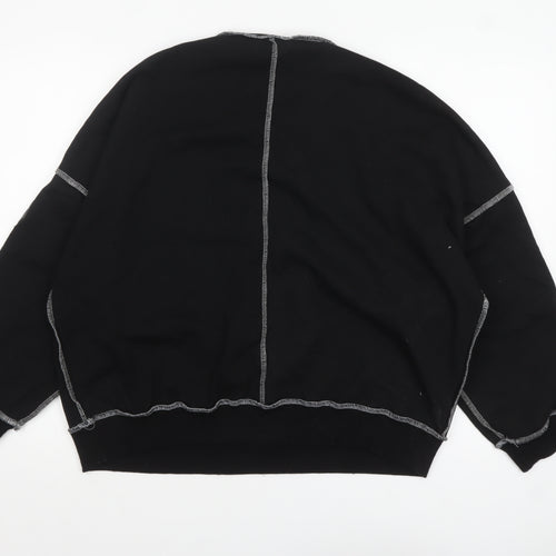 New Noce Women's Black Crew Neck Pullover Sweatshirt Size L