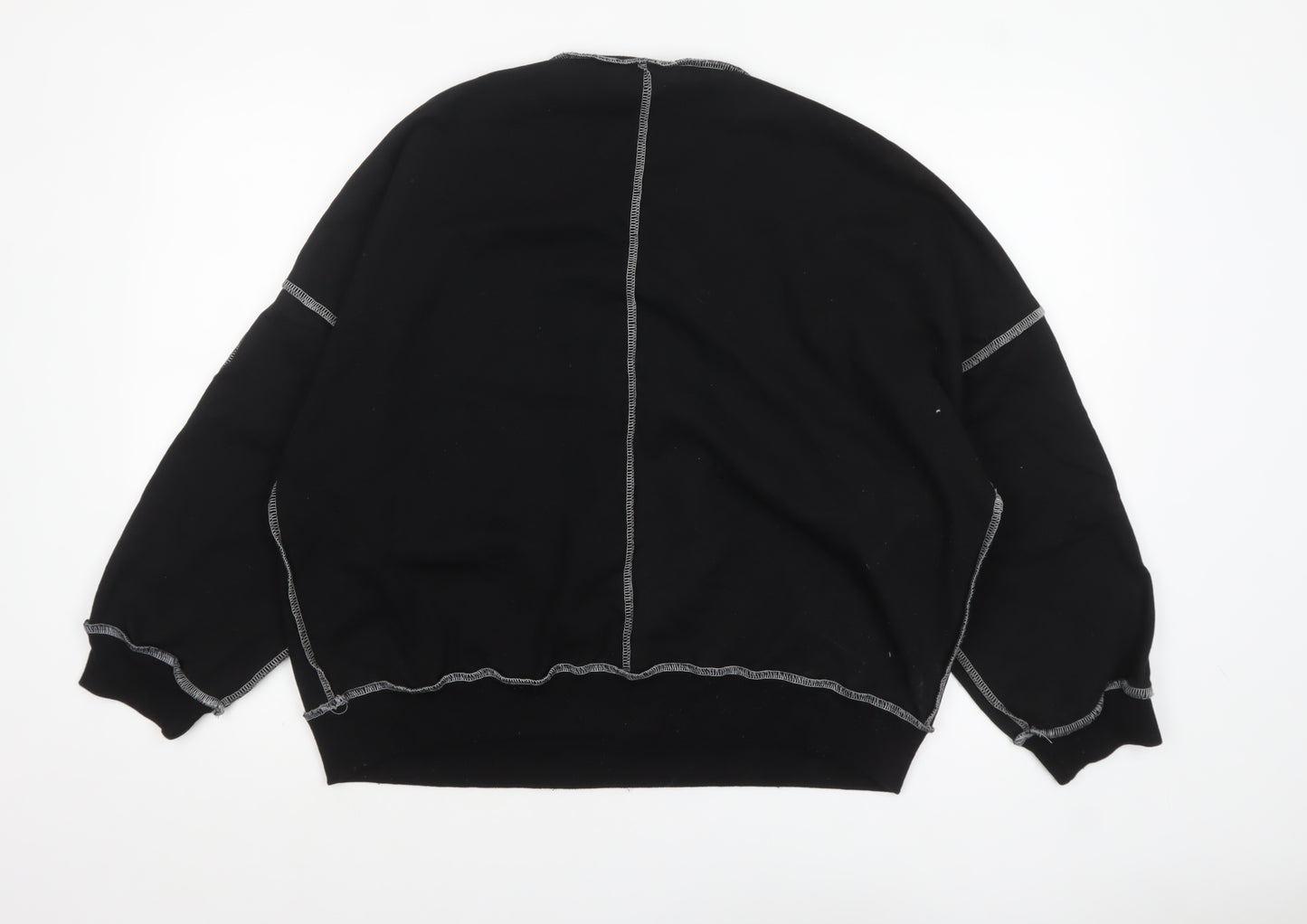 New Noce Women's Black Crew Neck Pullover Sweatshirt Size L