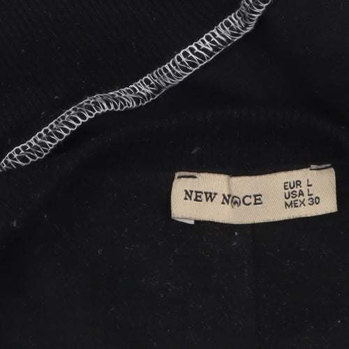 New Noce Women's Black Crew Neck Pullover Sweatshirt Size L