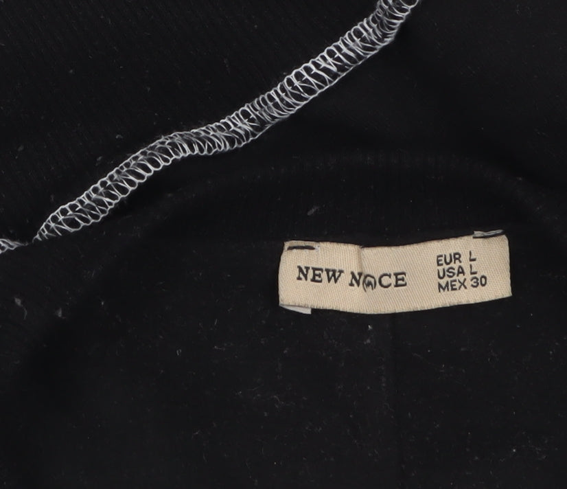 New Noce Women's Black Crew Neck Pullover Sweatshirt Size L