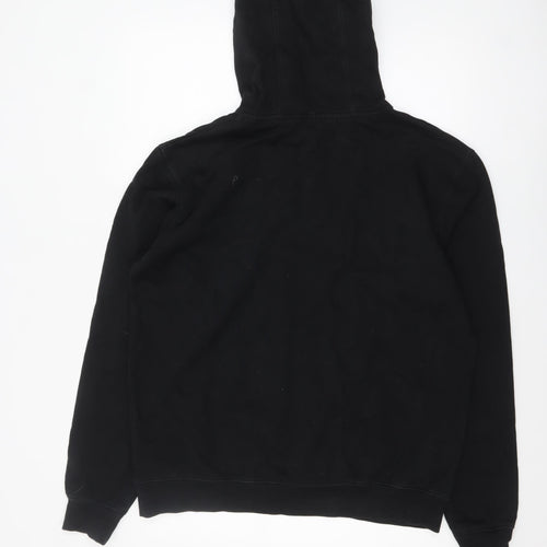 Fenchurch Men's Black Pullover Hoodie L Logo Print Cotton Streetwear
