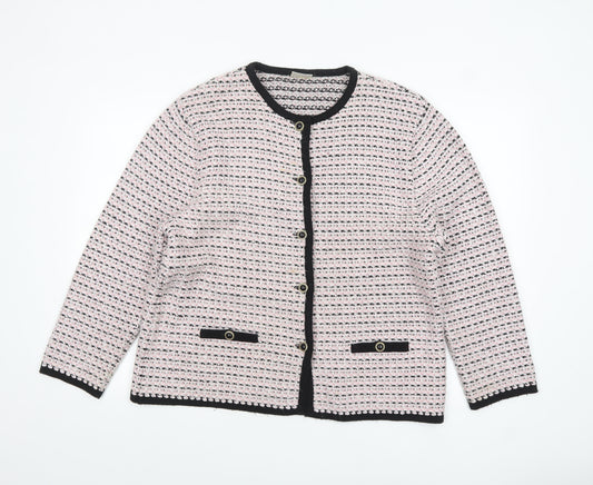 Eastex Women Pink Knit Button Jacket Size 18 Classic Style