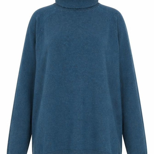 South Coast Women Blue Roll Neck Wool Cashmere Jumper Size 14