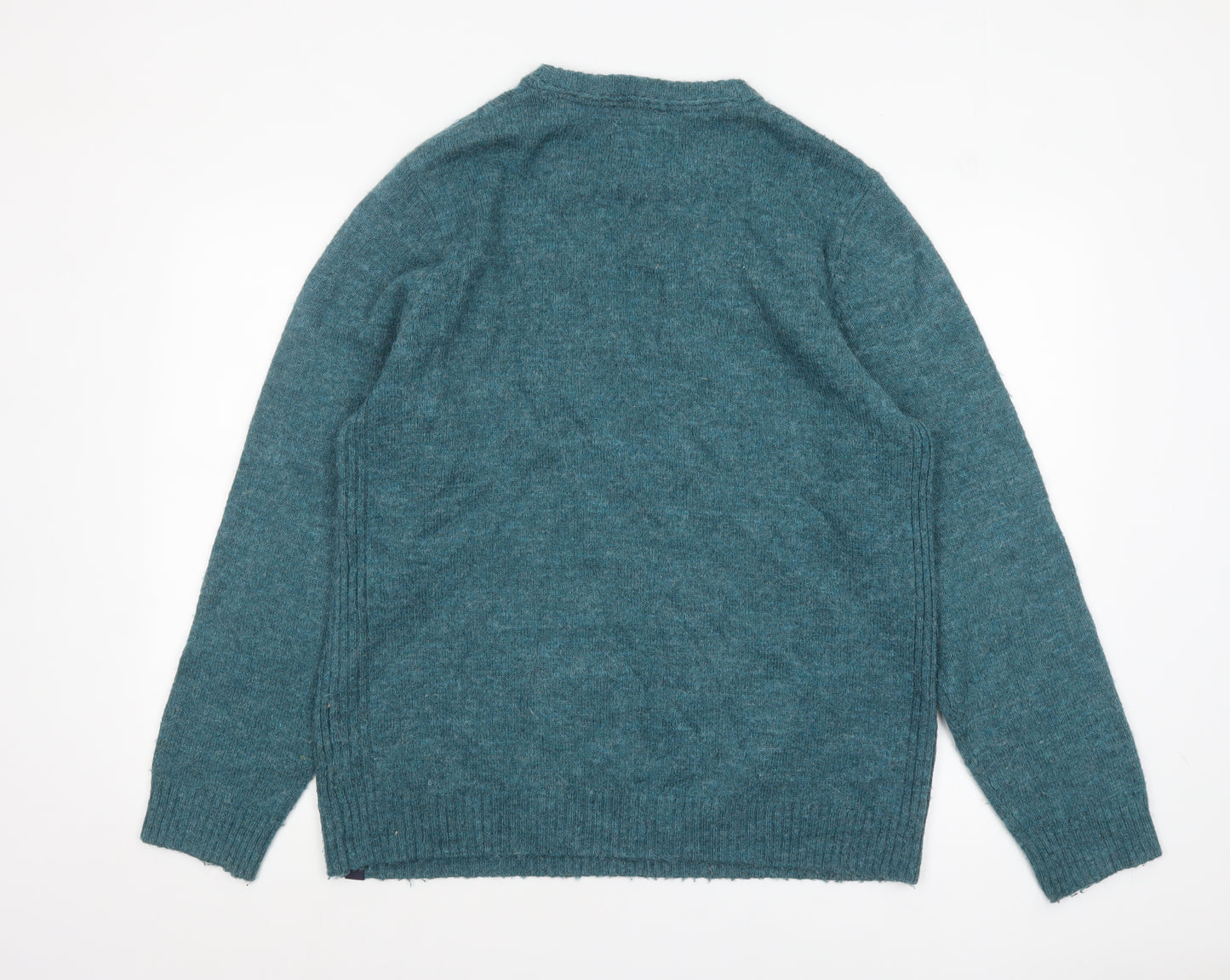 Fat Face Men's Blue Wool Blend Crew Neck Pullover Jumper Size L