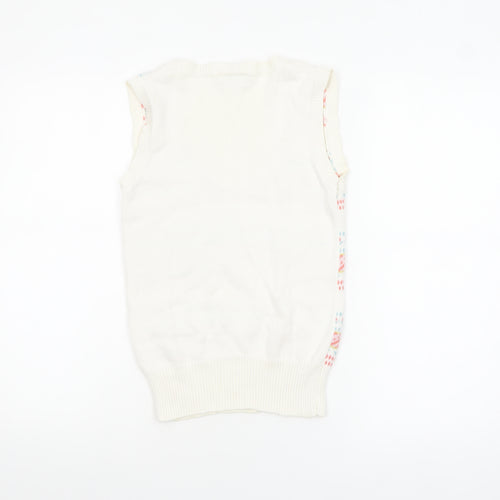 Atmosphere Womens Ivory Aztec Knit Sleeveless Vest Jumper Size 8-10
