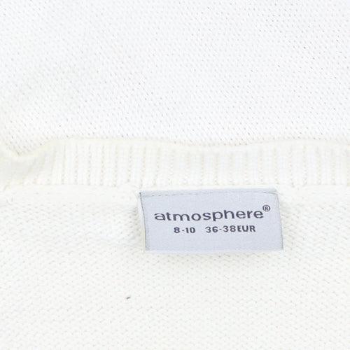 Atmosphere Womens Ivory Aztec Knit Sleeveless Vest Jumper Size 8-10