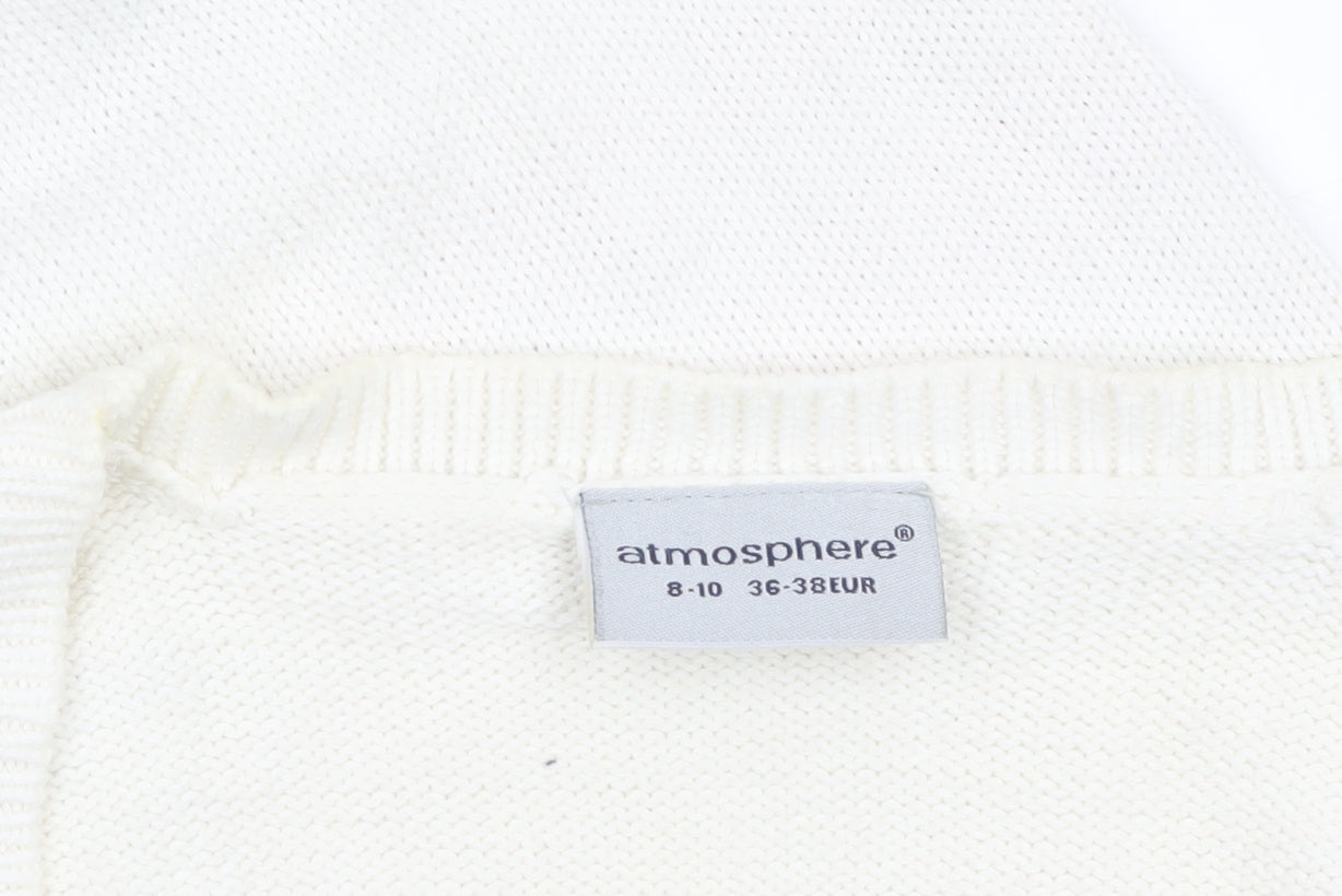 Atmosphere Womens Ivory Aztec Knit Sleeveless Vest Jumper Size 8-10