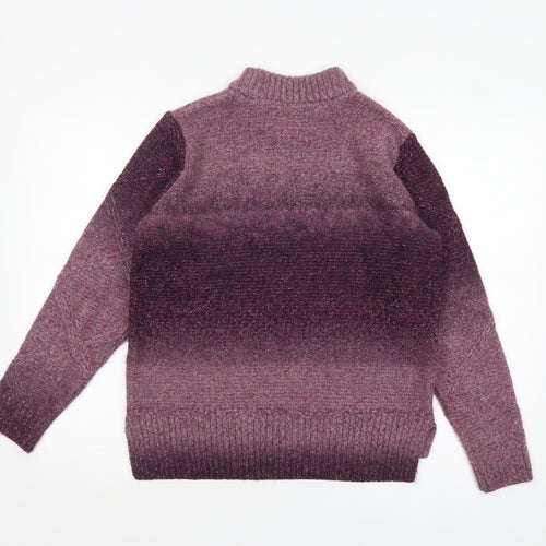 Marks and Spencer Women’s Purple High Neck Chunky Knit Jumper Size 14