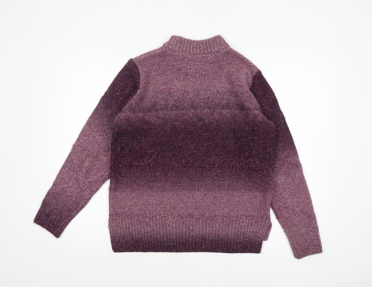 Marks and Spencer Women’s Purple High Neck Chunky Knit Jumper Size 14