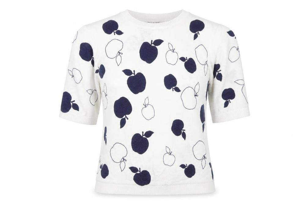 Front view of Marks & Spencer Women’s White Apple Knit jumper, size UK 14